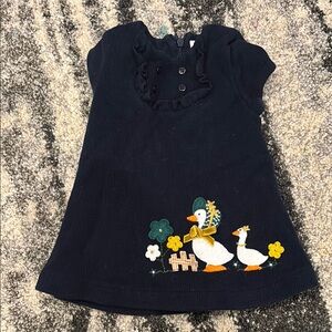 Mayoral Navy Blue Baby Dress with Duck Embroidery